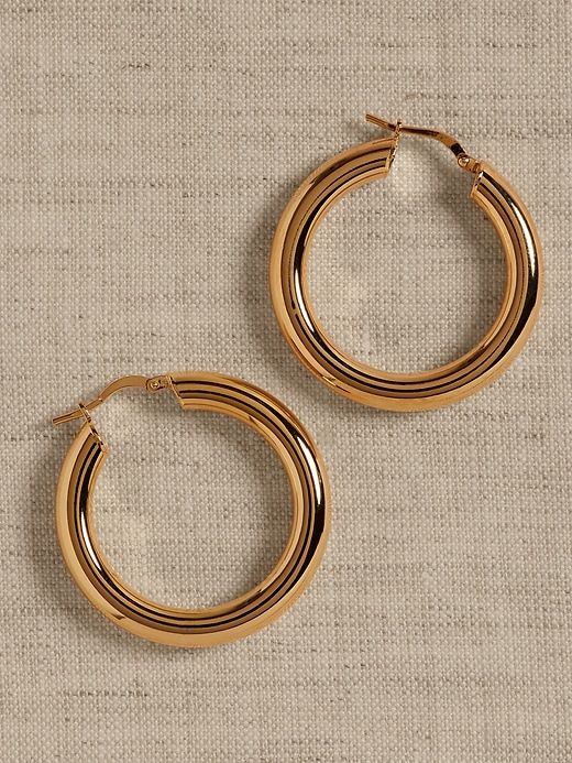 Ravena Small Round Hoops | Aureus + Argent sold by Banana Republic product image thumbnail 3