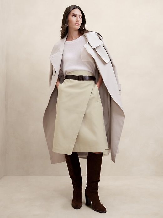 Sabbia Italian Twill Midi Skirt sold by Banana Republic product image thumbnail 3