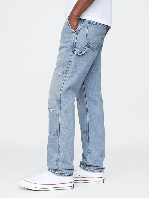 Railroad Striped Straight Carpenter Jeans sold by GAP product image thumbnail 3