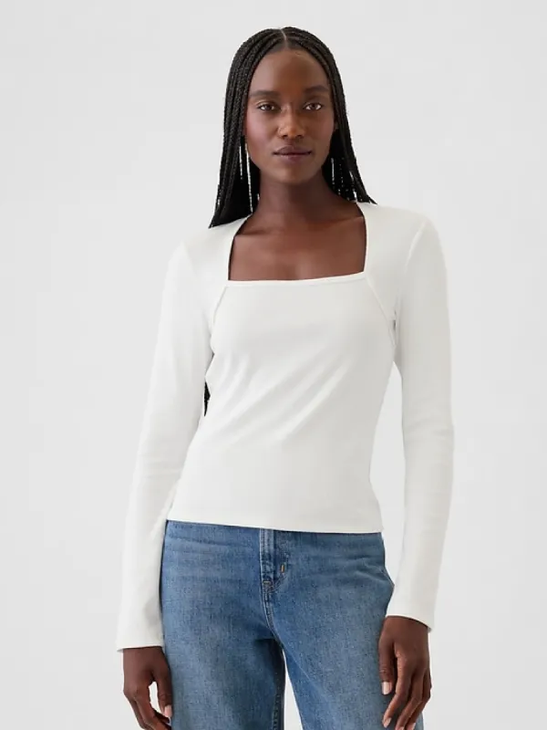 Modern Rib Square-Neck Top sold by GAP