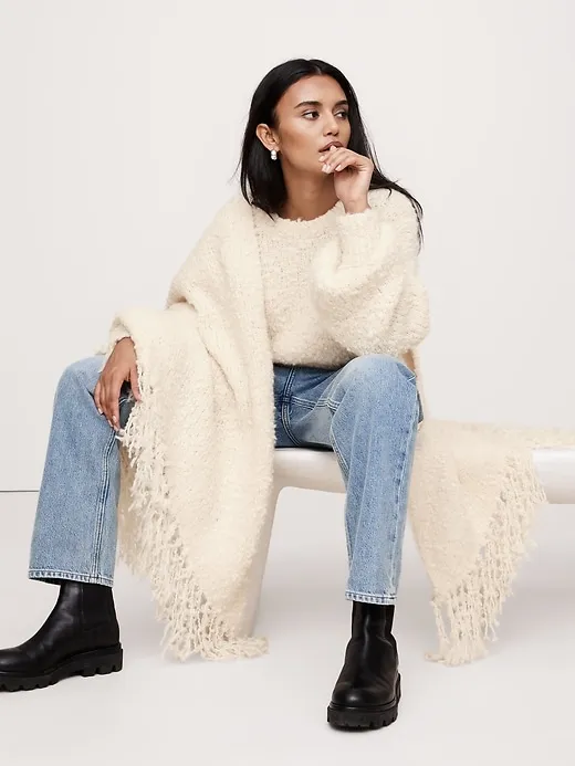 Alpaca-Wool Bouclé Wrap sold by Banana Republic