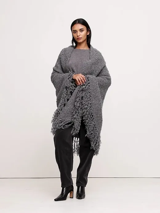Alpaca-Wool Bouclé Wrap sold by Banana Republic product image thumbnail 4