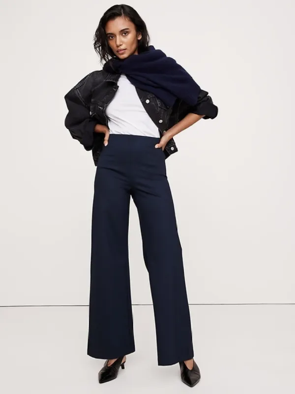 Wide-Leg Everywhere Ponte Ankle Pant sold by Banana Republic