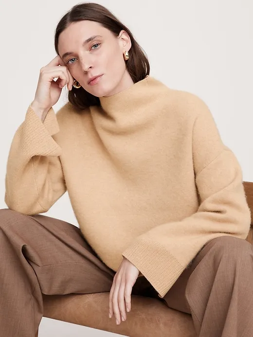 Double-Faced Cashmere Sweater with Vented Back sold by Banana Republic