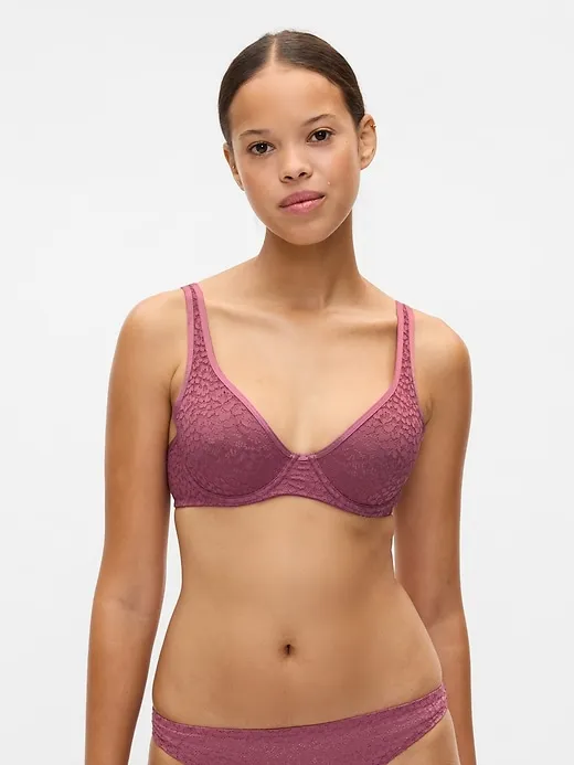 Lace Unlined Semi-Demi Bra sold by GAP