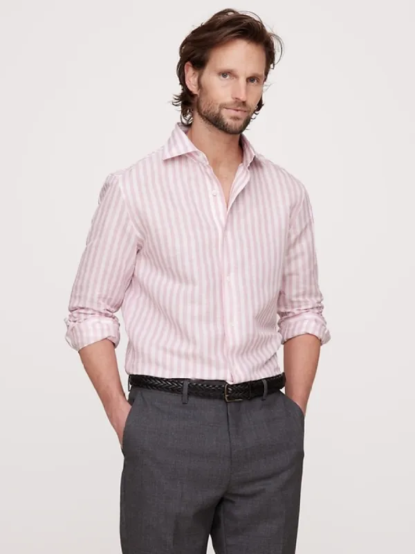 Slim Linen-Cotton Dress Shirt with Cutaway Collar sold by Banana Republic