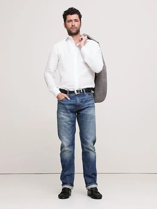 Slim Linen-Cotton Dress Shirt with Cutaway Collar sold by Banana Republic product image thumbnail 5