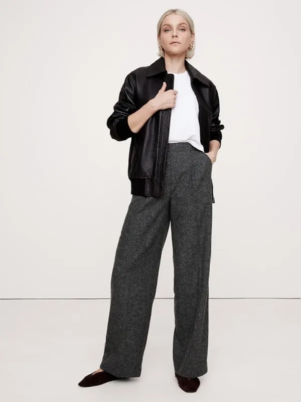 Relaxed Wide-Leg Italian Twill Pant sold by Banana Republic
