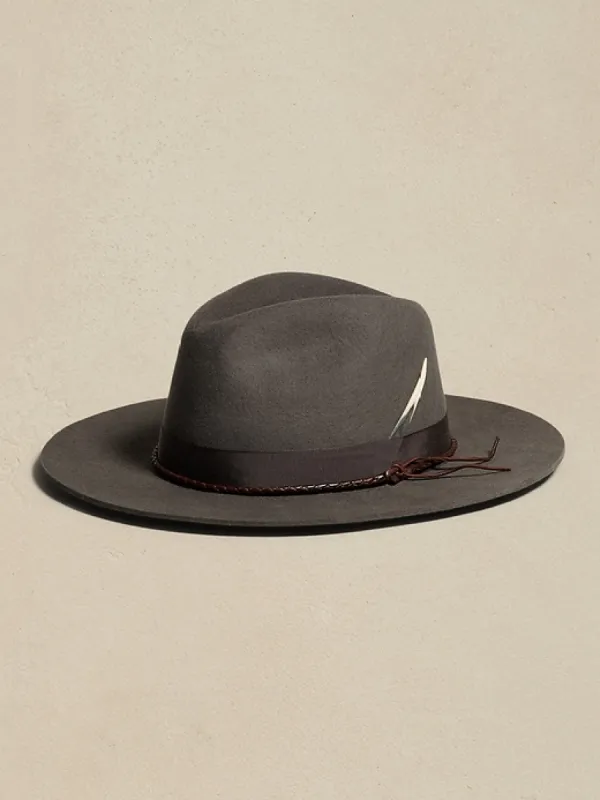 Hampui | Big Sky Charcoal Handfold Fedora sold by Banana Republic