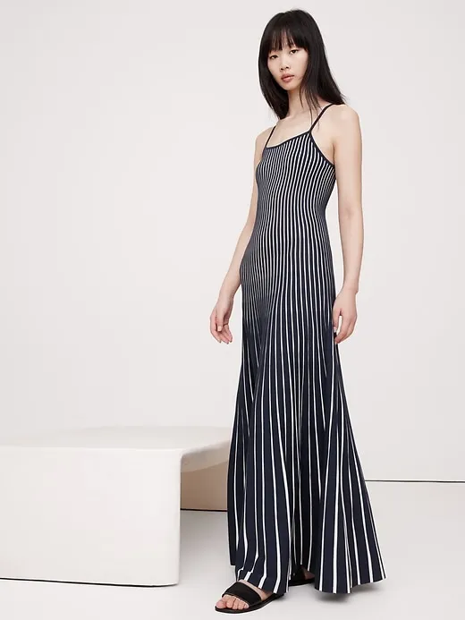 Sculpted Stripe Maxi Dress sold by Banana Republic product image thumbnail 3