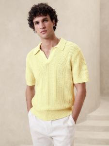 Giorgio Linen-Cotton Sweater Polo sold by Banana Republic
