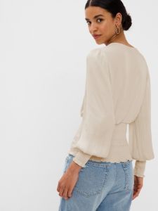 Smocked Wrap Top sold by GAP