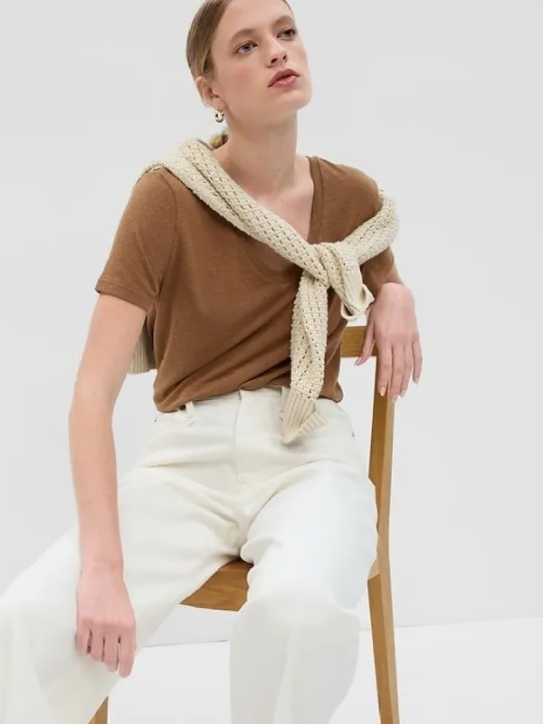 Linen-Blend T-Shirt sold by GAP