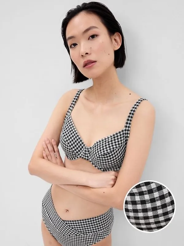 Textured Gingham Bikini Top sold by GAP