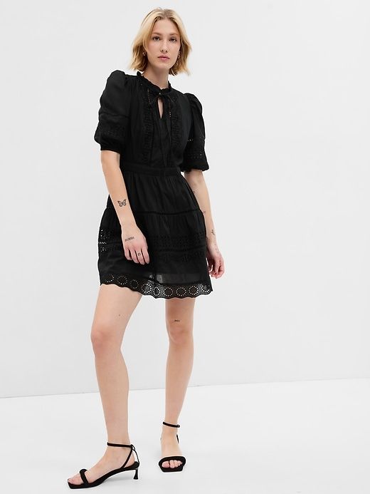 Puff Sleeve Lace Mini Dress sold by GAP