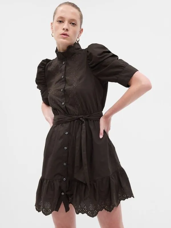 Puff Sleeve Eyelet Mini Dress sold by GAP
