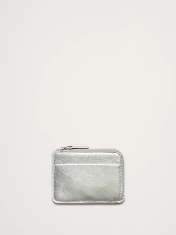 Metallic Leather Mini Wallet sold by Banana Republic