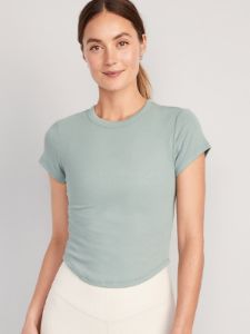 Short-Sleeve UltraLite Cropped Rib-Knit T-Shirt for Women sold by GAP