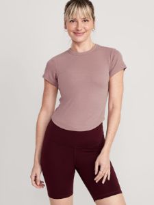 Short-Sleeve UltraLite Cropped Rib-Knit T-Shirt for Women sold by GAP