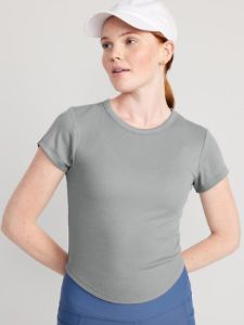 Short-Sleeve UltraLite Cropped Rib-Knit T-Shirt for Women sold by GAP