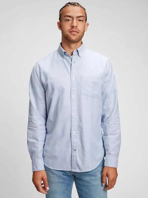 Classic Oxford Shirt in Standard Fit with In-Conversion Cotton sold by GAP
