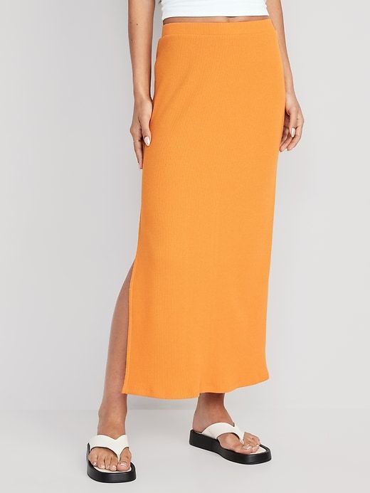 Pull-On Rib-Knit Maxi Skirt for Women sold by GAP product image thumbnail 3