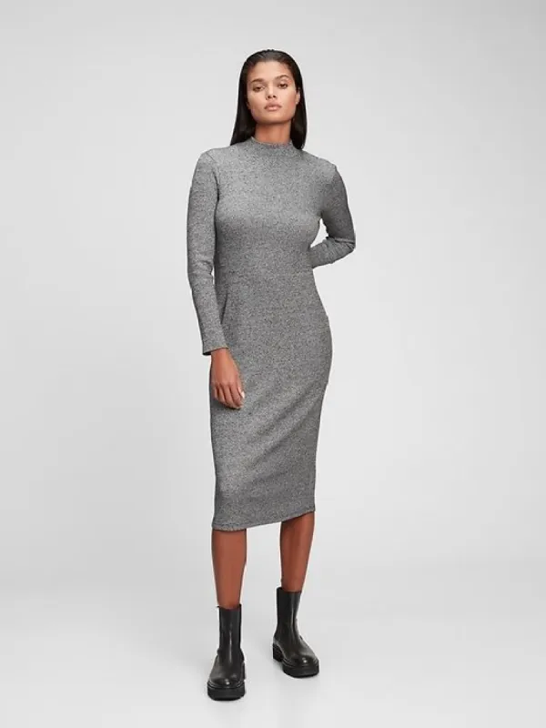 Ribbed Mockneck Midi Dress sold by GAP