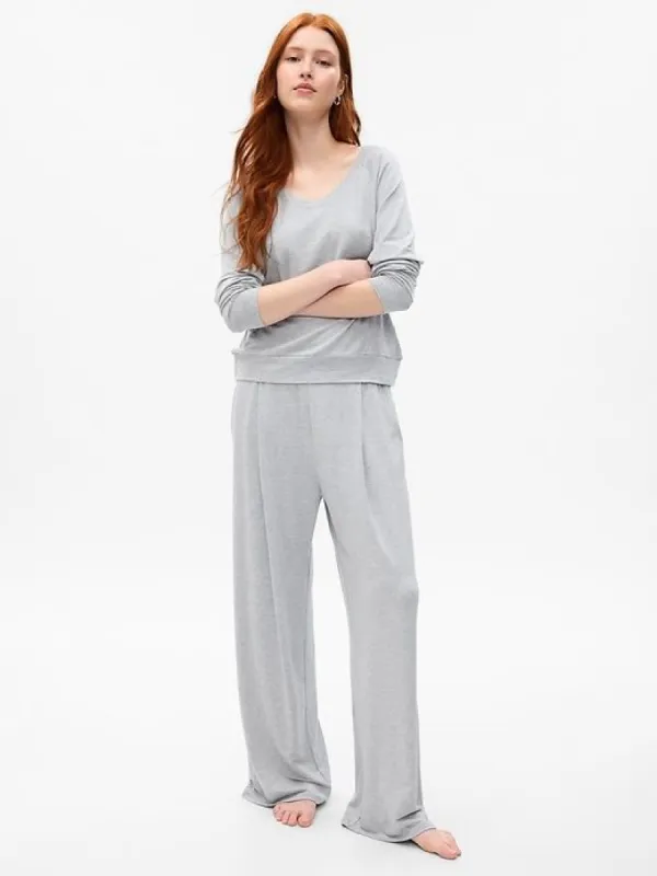Wide-Leg Pleated PJ Pants sold by GAP