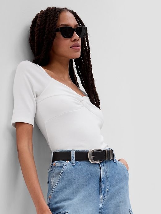 Modern Twist-Front Sweetheart T-Shirt sold by GAP product image thumbnail 4