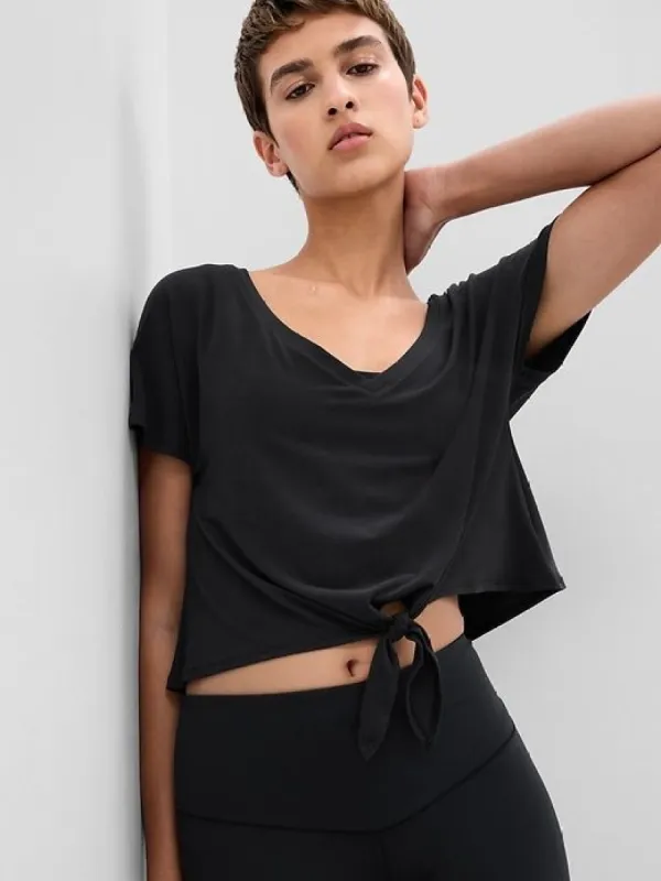 GapFit Breathe Tie-Front V-Neck T-Shirt sold by GAP