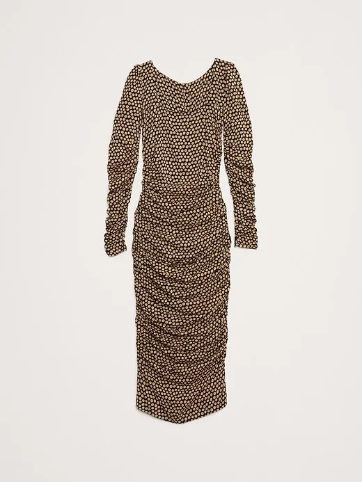 Crepe Ruched Midi Dress sold by Banana Republic product image thumbnail 4