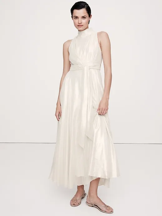Silk Lamé Maxi Dress sold by Banana Republic
