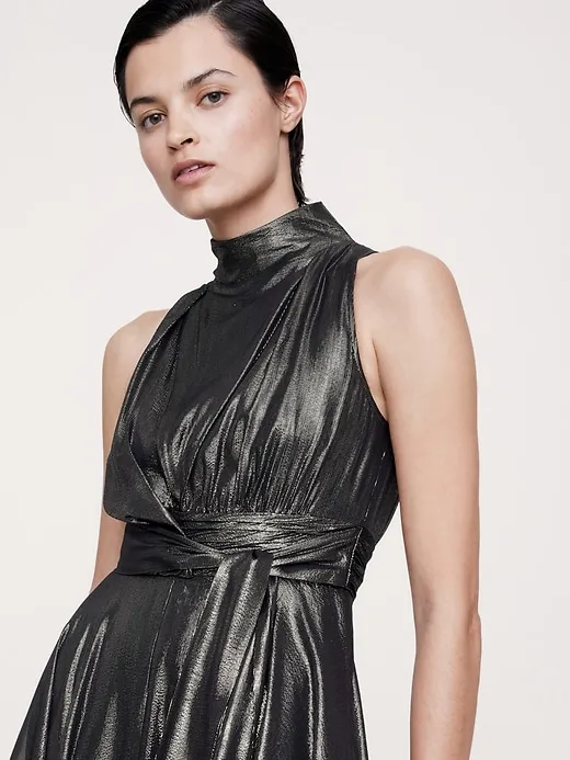 Silk Lamé Maxi Dress sold by Banana Republic product image thumbnail 3