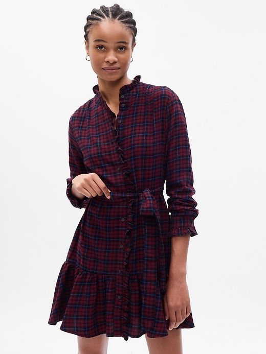Plaid Tiered Mini Dress sold by GAP