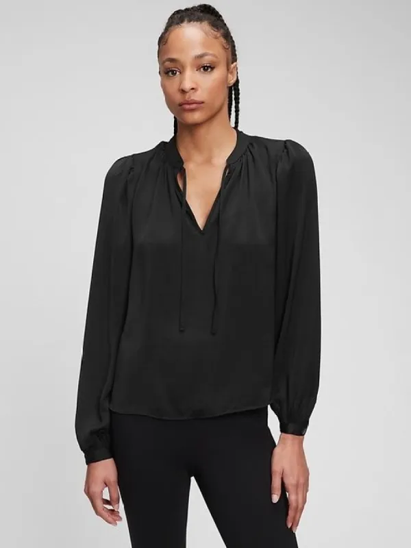 Splitneck Tie-Front Top sold by GAP