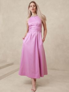 Stretch-Cotton Poplin Maxi Dress sold by Banana Republic