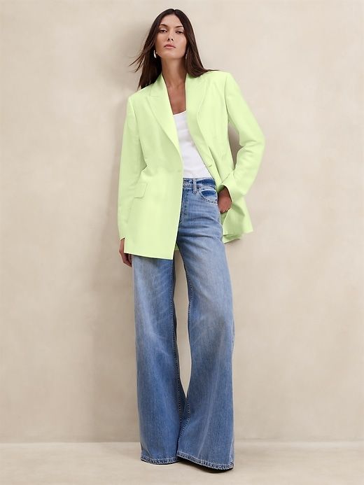 Hourglass Italian Viscose-Linen Blazer sold by Banana Republic