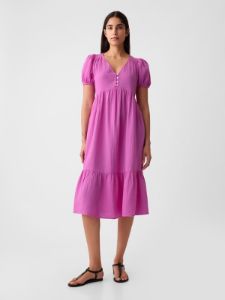 Crinkle Gauze Midi Dress sold by GAP