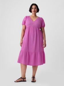 Crinkle Gauze Midi Dress sold by GAP