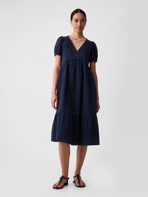 Crinkle Gauze Midi Dress sold by GAP