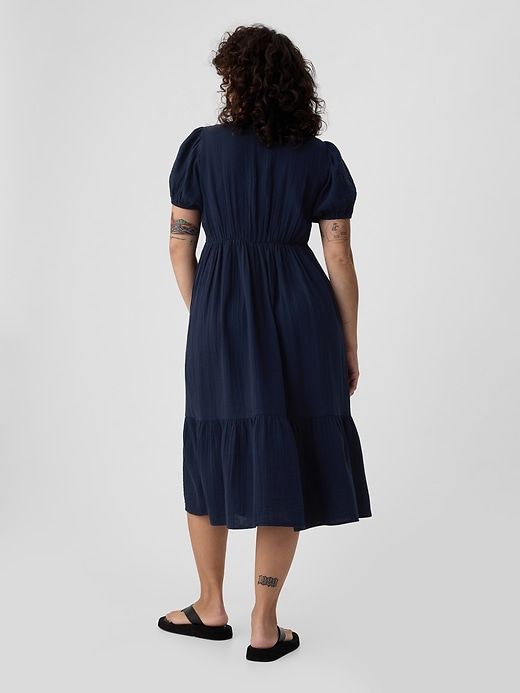 Crinkle Gauze Midi Dress sold by GAP product image thumbnail 5