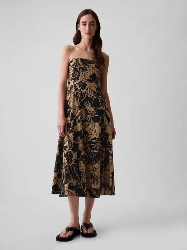 Linen-Blend Midi Dress sold by GAP