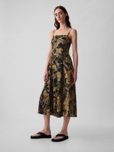 Linen-Blend Midi Dress sold by GAP