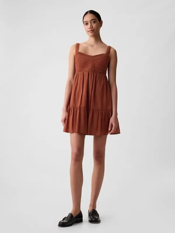 Crinkle Gauze Mini Dress sold by GAP