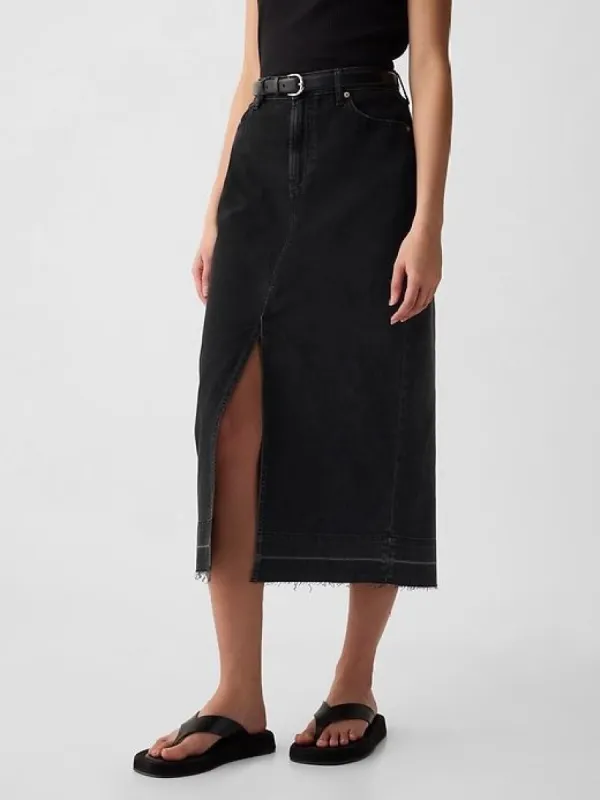 Denim Midi Skirt sold by GAP