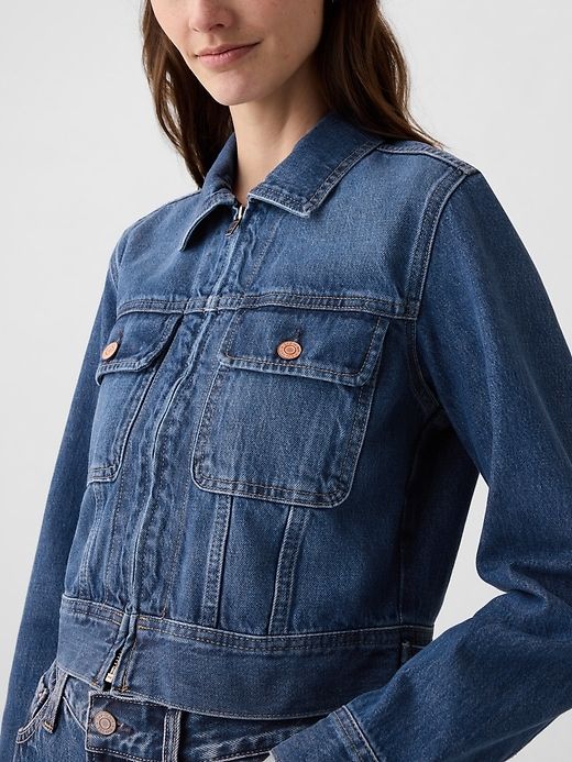 Cropped Denim Jacket sold by GAP product image thumbnail 4