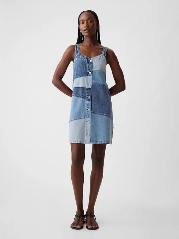 Patchwork Denim Mini Dress sold by GAP