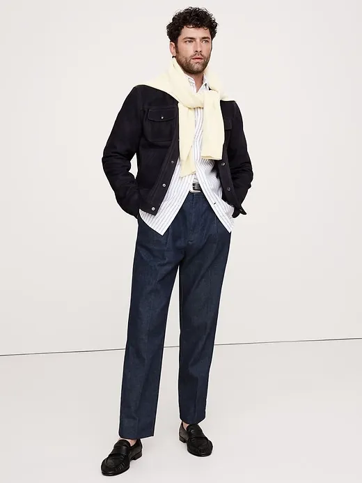 Straight Pleated Cropped Jean sold by Banana Republic