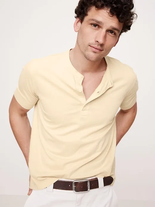 Slim Soft Wash Henley T-Shirt sold by Banana Republic