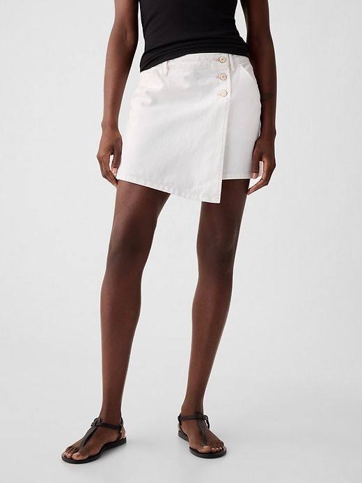 Denim Wrap Mini Skort sold by GAP